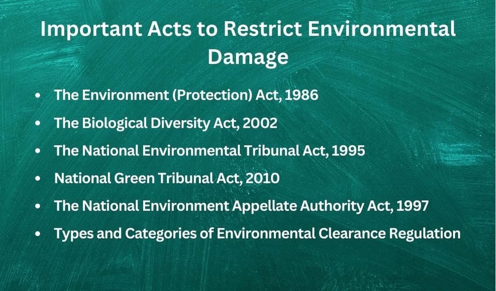 Important Acts to Restrict Environmental Damage