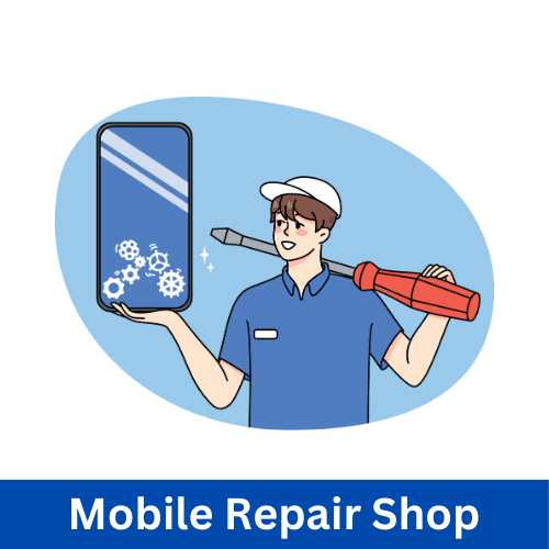 Small Business Ideas in a Village Mobile repair shop in a village, fixing phones and tablets with basic tools and spare parts