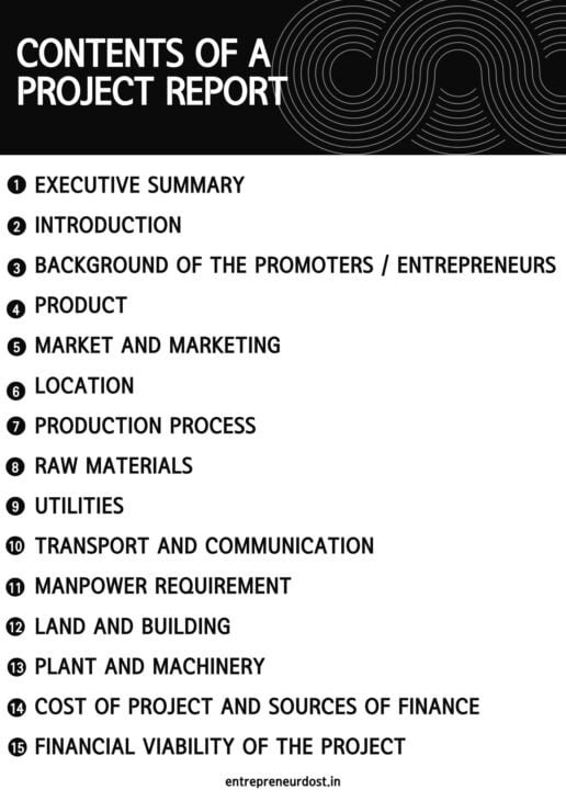 Contents of a Project Report
